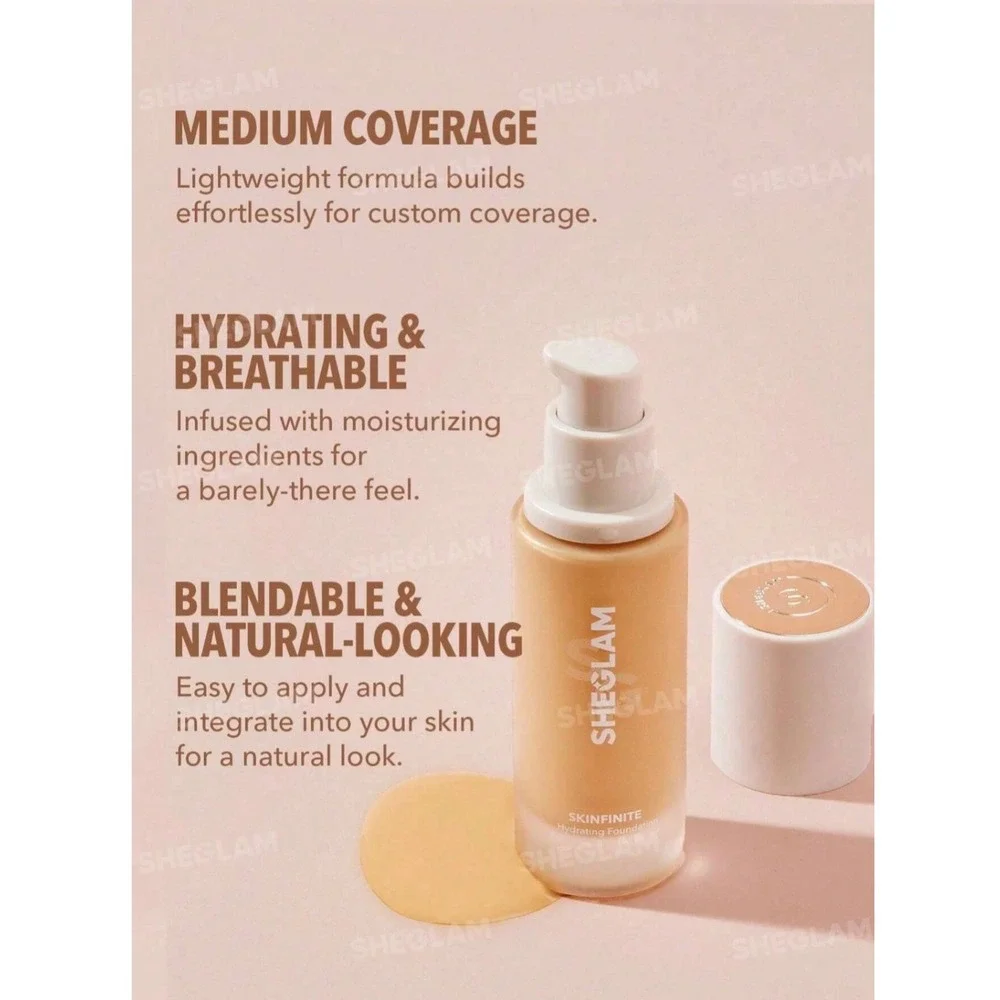 NEW‎ Sheglam Skinfinite Hydrating Foundation, Wheat